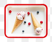 Ice cream png, food element, transparent background