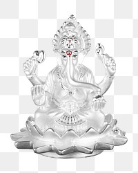 Png white Ganesha statue, transparent background