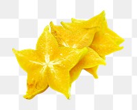 Star fruit png slices, transparent background