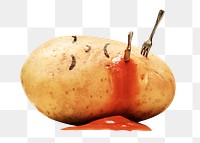 Costumed potato png halloween food, transparent background