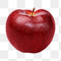 PNG red apple collage element, transparent background