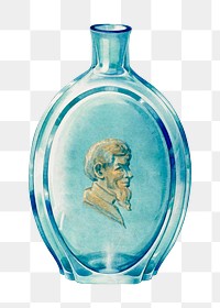 Png round clear blue flask, transparent background