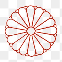 PNG Red Japanese flower illustration, transparent background. Remixed by rawpixel.