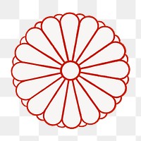 PNG Red Japanese flower illustration, transparent background. Remixed by rawpixel.