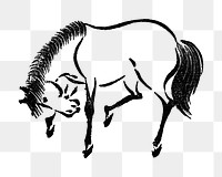 PNG Horse, Japanese animal ink illustration, transparent background. Remixed by rawpixel.