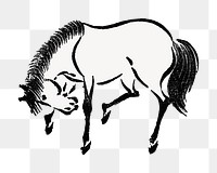 PNG Horse, Japanese animal ink illustration, transparent background. Remixed by rawpixel.