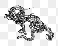 PNG Japanese dragon, mythical creature illustration by Shumboku, transparent background. Remixed by rawpixel.