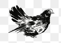 PNG Japanese chicken, ink animal illustration by Toyeki, transparent background. Remixed by rawpixel.