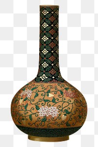 PNG Japanese vase, vintage decoration by G.A. Audsley-Japanese sculpture, transparent background. Remixed by rawpixel.