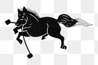 PNG Black horse, Japanese animal illustration, transparent background. Remixed by rawpixel.