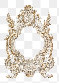 Ornament frame png vintage illustration, transparent background. Remixed by rawpixel. 