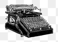 Typewriter png vintage illustration, transparent background. Remixed by rawpixel. 