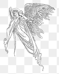 Angel png vintage illustration, transparent background. Remixed by rawpixel. 