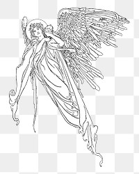 Angel png vintage illustration, transparent background. Remixed by rawpixel. 