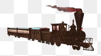 Train png vintage illustration, transparent background. Remixed by rawpixel. 