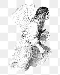 Angel png vintage illustration, transparent background. Remixed by rawpixel. 