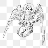 Angel png vintage illustration, transparent background. Remixed by rawpixel. 