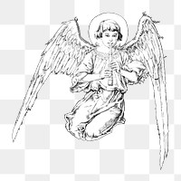 Angel png vintage illustration, transparent background. Remixed by rawpixel. 