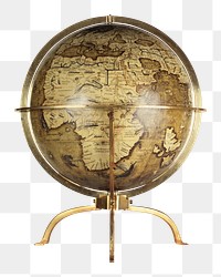 Terrestrial globe png collage element, transparent background. Remixed by rawpixel. 