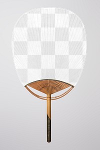 Hand fan png mockup, transparent design