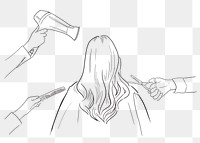 Salon png line art, transparent background