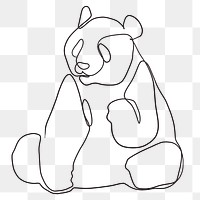 Bear png line art, transparent background