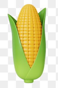 PNG 3D corn vegetable, element illustration, transparent background