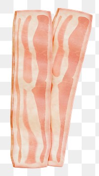 PNG 3D bacon meat, element illustration, transparent background