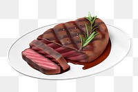 PNG 3D beef steak, element illustration, transparent background