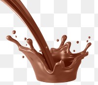 PNG 3D chocolate milk splash, element illustration, transparent background