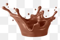 PNG 3D chocolate milk splash, element illustration, transparent background