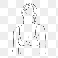 Png Beautiful woman line art, transparent background