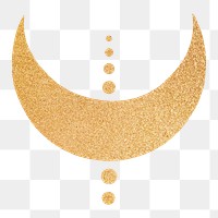 Png crescent moon, gold, transparent background