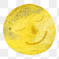 Smiling moon png, paper craft element, transparent background