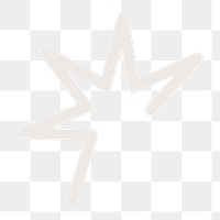 Png white jagged doodle line art, transparent background