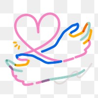 Png hugging hands doodle line art, transparent background