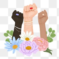 Women's rights png, diversity illustration, transparent background