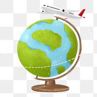 Travel abroad png, aesthetic illustration, transparent background