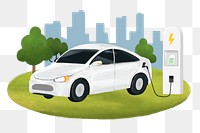 Png electric car environment illustration, transparent background