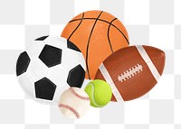 Ball sports png, aesthetic illustration, transparent background