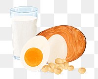 Protein food png, aesthetic illustration, transparent background