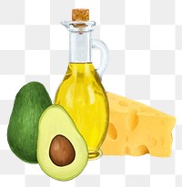 Fat nutrients png, aesthetic illustration, transparent background