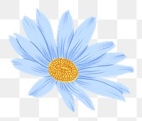 Blue flower png, aesthetic illustration, transparent background