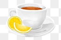 Lemon tea png, aesthetic illustration, transparent background