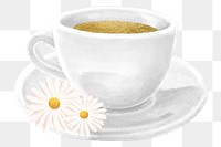 Chamomile tea png, aesthetic illustration, transparent background