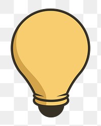 Light bulb png, retro illustration, transparent background