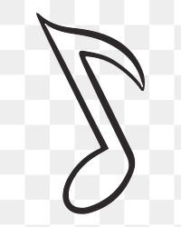 Music note png, retro illustration, transparent background