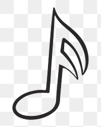 Music note png, retro illustration, transparent background