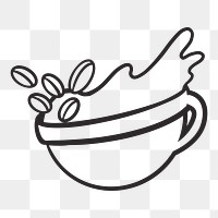 Coffee cup png, retro illustration, transparent background