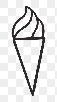 Ice cream png, retro illustration, transparent background